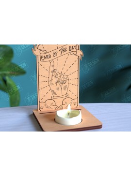 Intra απο ξύλο plywood 3mm-4mm πάχος Σχέδιο θήκης κάρτας Ταρώ της ημέρας Δίασταση 30x20 cm INTRAFABR-97019541