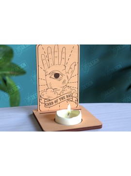 Σετ των 2 Intra απο ξύλο plywood 3mm-4mm πάχος Σχέδιο θήκης κάρτας Ταρώ της ημέρας Δίασταση 30x20 cm INTRAFABR-97019543