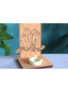 Σετ των 2 Intra απο ξύλο plywood 3mm-4mm πάχος Σχέδιο θήκης κάρτας Ταρώ της ημέρας Δίασταση 30x20 cm INTRAFABR-97019552