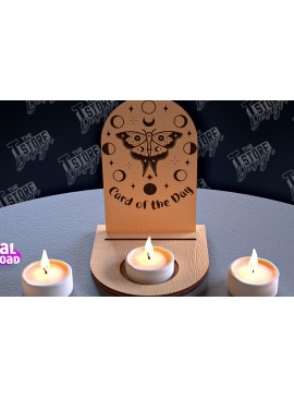 Σετ των 2 Intra απο ξύλο plywood 3mm-4mm πάχος Σχέδιο θήκης κάρτας Ταρώ της ημέρας Δίασταση 30x20 cm INTRAFABR-96568491