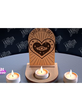 Σετ των 2 Intra απο ξύλο plywood 3mm-4mm πάχος Σχέδιο θήκης κάρτας Ταρώ της ημέρας Δίασταση 30x20 cm INTRAFABR-96568501