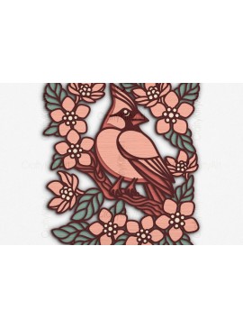 Σετ των 3 Intra απο ξύλο plywood 3mm-4mm πάχος Cardinal 3D Layer Papercut Δίασταση 7x7 cm INTRAFABR-93429903