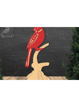 Σετ των 2 Intra απο ξύλο plywood 3mm-4mm πάχος Cardinal Bird Διακόσμηση σπιτιού 1 Δίασταση 15x15 cm INTRAFABR-112551272