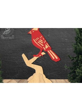 Σετ των 2 Intra απο ξύλο plywood 3mm-4mm πάχος Cardinal Bird Διακόσμηση σπιτιού 2 Δίασταση 15x15 cm INTRAFABR-112551284