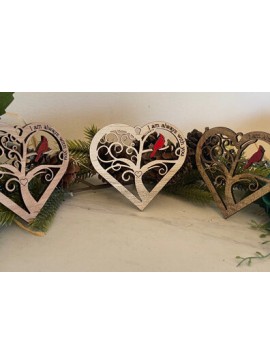 Σετ των 3 Intra απο ξύλο plywood 3mm-4mm πάχος Στολίδι αναμνηστικού καρδιναλίου Δίασταση 8x8 cm INTRAFABR-26387290