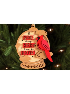 Σετ των 3 Intra απο ξύλο plywood 3mm-4mm πάχος Χριστουγεννιάτικα στολίδια καρδινάλιου αναμνηστικού Δίασταση 8x8 cm INTRAFABR-108897125