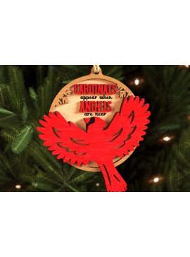 Σετ των 3 Intra απο ξύλο plywood 3mm-4mm πάχος Χριστουγεννιάτικα στολίδια καρδινάλιου αναμνηστικού Δίασταση 8x8 cm INTRAFABR-108896986