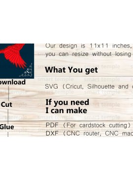 Σετ των 2 Intra απο ξύλο plywood 3mm-4mm πάχος Cardinal Shadow Box , Paper Cut Δίασταση 25x25 cm INTRAFABR-75893407