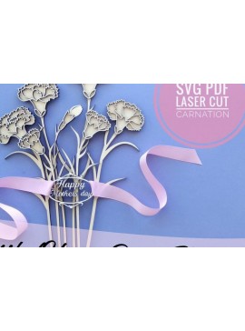 Intra απο ξύλο plywood 3mm-4mm πάχος Γαρύφαλλο Flower Δίασταση 37x37 cm INTRAFABR-33535570