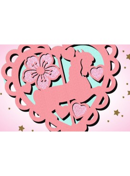 Intra απο ξύλο plywood 3mm-4mm πάχος Carousel Card 3D Δίασταση 30x20 cm INTRAFABR-80860316