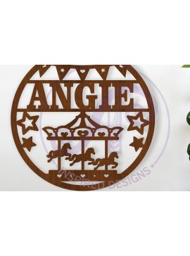 Σετ των 3 Intra απο ξύλο plywood 3mm-4mm πάχος Όνομα καρουζέλ Σήμα κοπής με λέιζερ Δίασταση 10x10 cm INTRAFABR-119506343