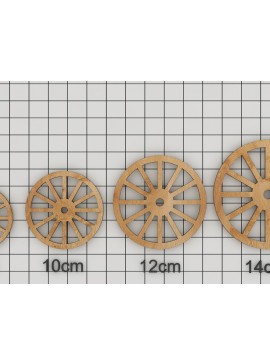 Σετ των 2 Intra απο ξύλο plywood 3mm-4mm πάχος Carriage Wheel Craft Shape Δίασταση 30x20 cm INTRAFABR-39947551