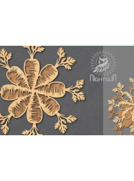 Σετ των 2 Intra απο ξύλο plywood 3mm-4mm πάχος Διακόσμηση κοπής με λέιζερ καρότου 5 Δίασταση 15x15 cm INTRAFABR-117328431