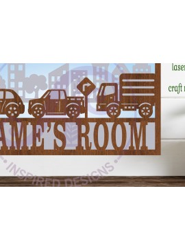 Σετ των 3 Intra απο ξύλο plywood 3mm-4mm πάχος Αυτοκίνητα και φορτηγά με πολυεπίπεδο σχέδιο ονόματος Δίασταση 6x6 cm INTRAFABR-100425871