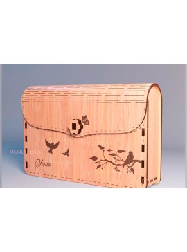 Σετ των 2 Intra απο ξύλο plywood 3mm-4mm πάχος Cartera, Bolso, Τσάντα, Συμπλέκτης, Τσάντα. Δίασταση 30x20 cm INTRAFABR-119309173