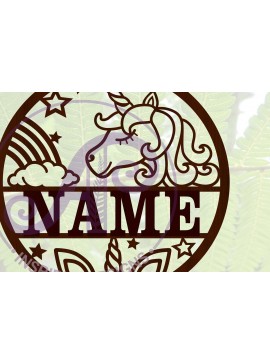 Σετ των 2 Intra απο ξύλο plywood 3mm-4mm πάχος περικοπής Name Unicorn Δίασταση 30x20 cm INTRAFABR-67409721