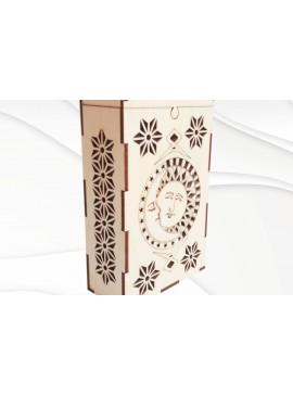 Σετ των 2 Intra απο ξύλο plywood 3mm-4mm πάχος Κάρτες Ταρώ θήκης, Σχεδιασμός κοπής με λέιζερ. Δίασταση 15x15 cm INTRAFABR-81663775