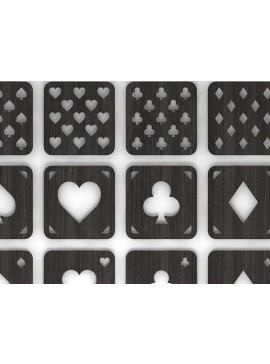 Σετ των 2 Intra απο ξύλο plywood 3mm-4mm πάχος παίζοντας Coaster Grill για καζίνο Δίασταση 30x20 cm INTRAFABR-39075700