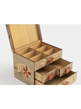 Σετ των 3 Intra απο ξύλο plywood 3mm-4mm πάχος Κασετίνα τρισδιάστατα μοτίβα με λέιζερ λουλουδάτο κουτί Δίασταση 1x1 cm INTRAFABR-91124564