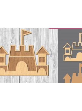 Σετ των 2 Intra απο ξύλο plywood 3mm-4mm πάχος Castle Decoration Δίασταση 15x15 cm INTRAFABR-109410812