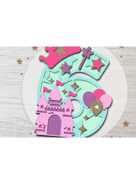 Σετ των 2 Intra απο ξύλο plywood 3mm-4mm πάχος Αριθμοί Πριγκίπισσας του Κάστρου Δίασταση 15x15 cm INTRAFABR-38016653