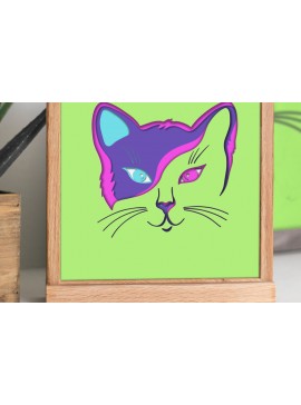 Σετ των 2 Intra απο ξύλο plywood 3mm-4mm πάχος Cat 3D Shadow Box - Πολυεπίπεδο Χαρτόκοπο Δίασταση 25x25 cm INTRAFABR-25390381