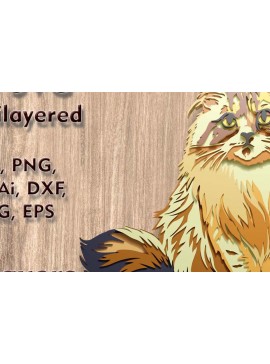 Σετ των 3 Intra απο ξύλο plywood 3mm-4mm πάχος πολλαπλών επιπέδων Cat 3D Δίασταση 9x10 cm INTRAFABR-115018425