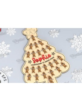 Σετ των 2 Intra απο ξύλο plywood 3mm-4mm πάχος Cat Advent Calendar Design Cut  Δίασταση 30x20 cm INTRAFABR-108511039