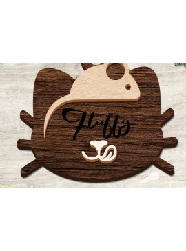 Σετ των 2 Intra απο ξύλο plywood 3mm-4mm πάχος Cat Ball Layered Christmas Δίασταση 15x15 cm INTRAFABR-77141342