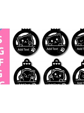 Σετ των 3 Intra απο ξύλο plywood 3mm-4mm πάχος χριστουγεννιάτικων στολιδιών γάτας Δίασταση 3x3 cm INTRAFABR-45858800