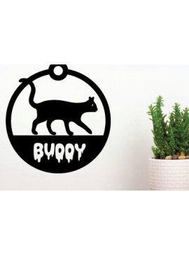 Σετ των 3 Intra απο ξύλο plywood 3mm-4mm πάχος κοπής με λέιζερ Χριστουγεννιάτικο στολίδι γάτα Δίασταση 8x8 cm INTRAFABR-75339960