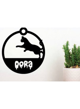 Σετ των 3 Intra απο ξύλο plywood 3mm-4mm πάχος κοπής με λέιζερ Χριστουγεννιάτικο στολίδι γάτα Δίασταση 8x8 cm INTRAFABR-75340073