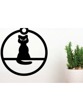 Σετ των 3 Intra απο ξύλο plywood 3mm-4mm πάχος κοπής με λέιζερ Χριστουγεννιάτικο στολίδι γάτα Δίασταση 8x8 cm INTRAFABR-75340368