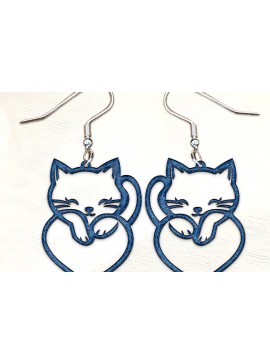 Σετ των 3 Intra απο ξύλο plywood 3mm-4mm πάχος Σκουλαρίκια γάτας . Δίασταση 4x4 cm INTRAFABR-125405972