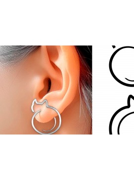 Σετ των 3 Intra απο ξύλο plywood 3mm-4mm πάχος Σκουλαρίκια γάτας . Σκουλαρίκια Boho. Δίασταση 4x4 cm INTRAFABR-123800897