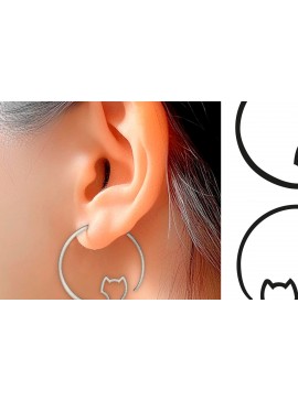 Σετ των 3 Intra απο ξύλο plywood 3mm-4mm πάχος Σκουλαρίκια γάτας . Σκουλαρίκια Boho. Δίασταση 4x4 cm INTRAFABR-123801021