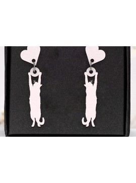 Σετ των 3 Intra απο ξύλο plywood 3mm-4mm πάχος Σκουλαρίκια γάτας . Σιλουέτα γάτας Δίασταση 4x4 cm INTRAFABR-112952110