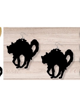 Σετ των 3 Intra απο ξύλο plywood 3mm-4mm πάχος Σκουλαρίκια γάτας , Halloween Δίασταση 3x3 cm INTRAFABR-37054803