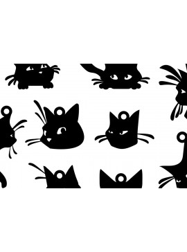 Σετ των 3 Intra απο ξύλο plywood 3mm-4mm πάχος Σκουλαρίκια προσώπου Cat Σκουλαρίκια Cat Dangle Δίασταση 3x3 cm INTRAFABR-80520518