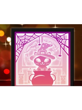 Σετ των 3 Intra απο ξύλο plywood 3mm-4mm πάχος Cat Halloween Light Box Sublimation Δίασταση 8x8 cm INTRAFABR-34149860