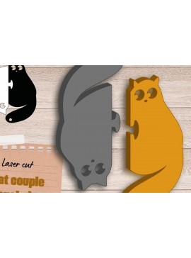 Σετ των 3 Intra απο ξύλο plywood 3mm-4mm πάχος Μπρελόκ Cat  Cut , Valentines Δίασταση 6x6 cm INTRAFABR-89287022