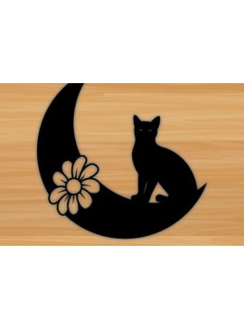 Σετ των 2 Intra απο ξύλο plywood 3mm-4mm πάχος Cat  Wall Art Sun Μεταλλική διακόσμηση τοίχου Δίασταση 40x40 cm INTRAFABR-69338319