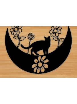 Σετ των 2 Intra απο ξύλο plywood 3mm-4mm πάχος Cat  Wall Art Sun Μεταλλική διακόσμηση τοίχου Δίασταση 40x40 cm INTRAFABR-69338098