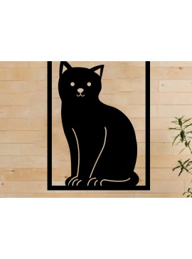Intra απο ξύλο plywood 3mm-4mm πάχος Cat Metal Wall Art, Cat Hanging Wall Art Δίασταση 40x40 cm INTRAFABR-64489470