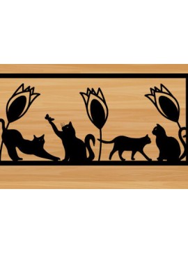 Intra απο ξύλο plywood 3mm-4mm πάχος κοπής με λέιζερ σχεδιασμού μεταλλικών τοίχων Cat Δίασταση 40x40 cm INTRAFABR-72335372