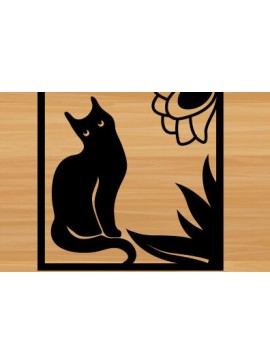 Intra απο ξύλο plywood 3mm-4mm πάχος κοπής με λέιζερ μεταλλικού τοίχου Cat Δίασταση 40x40 cm INTRAFABR-72027287