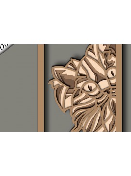 Σετ των 2 Intra απο ξύλο plywood 3mm-4mm πάχος Cat Multilayer 3D /Cat 3D Mandala Δίασταση 30x30 cm INTRAFABR-64564496