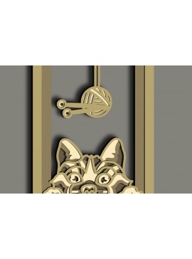 Intra απο ξύλο plywood 3mm-4mm πάχος Cat Multilayer 3D /Cat 3D Mandala Δίασταση 30x30 cm INTRAFABR-66883304