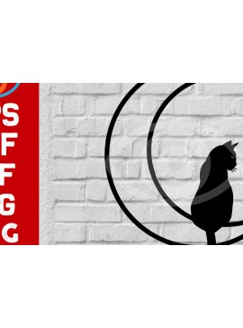 Intra απο ξύλο plywood 3mm-4mm πάχος Σχεδιασμός διακόσμησης τοίχου Cat on the Moon Δίασταση 40x40 cm INTRAFABR-72299850