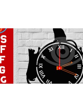 Σετ των 2 Intra απο ξύλο plywood 3mm-4mm πάχος Cat on Wall Clock Art Decor Design Δίασταση 40x40 cm INTRAFABR-68966613